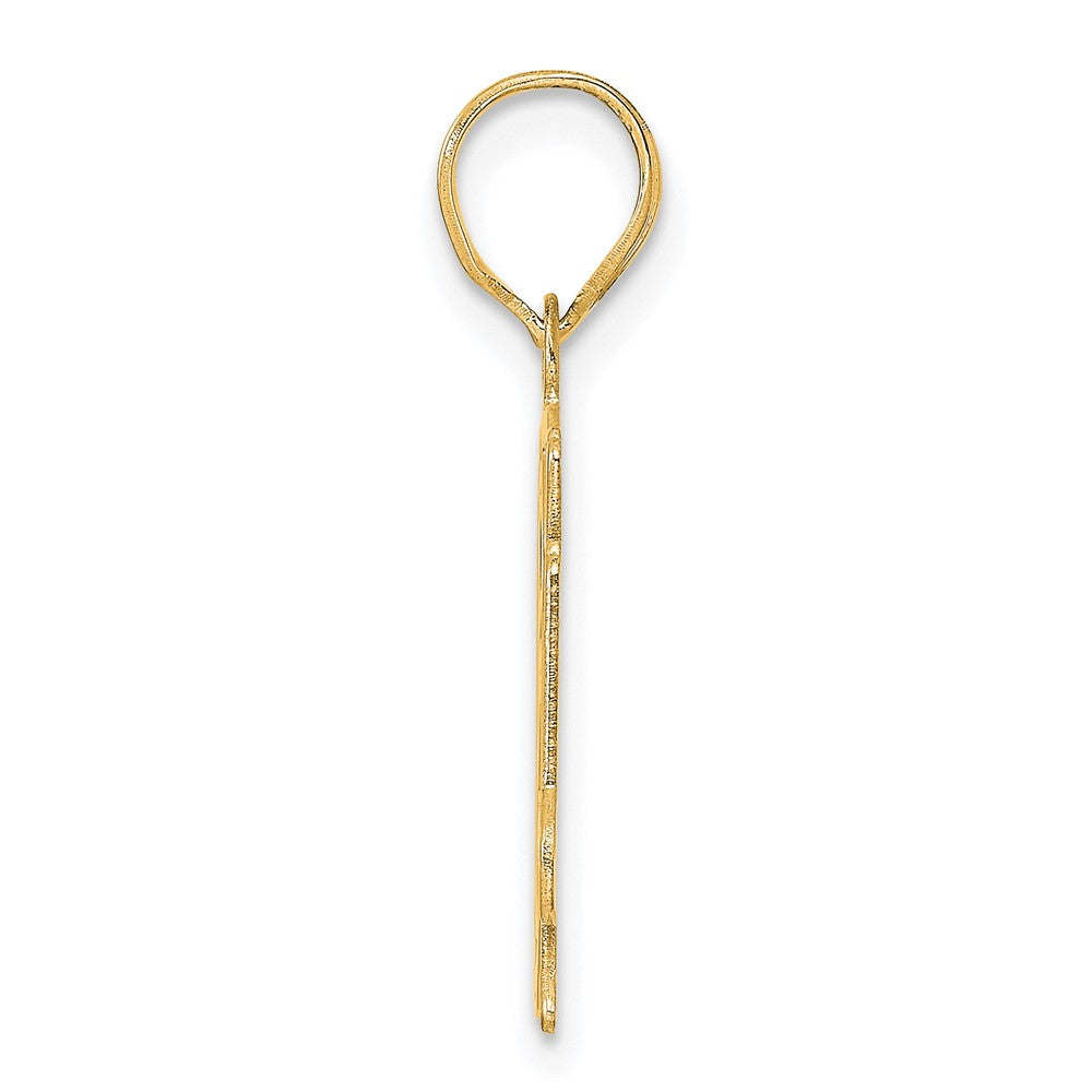 14k Yellow Gold Polished Etched Number 64 Pendant