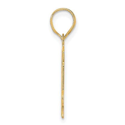 14k Yellow Gold Polished Etched Number 64 Pendant