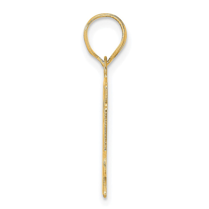 14k Yellow Gold Polished Etched Number 64 Pendant