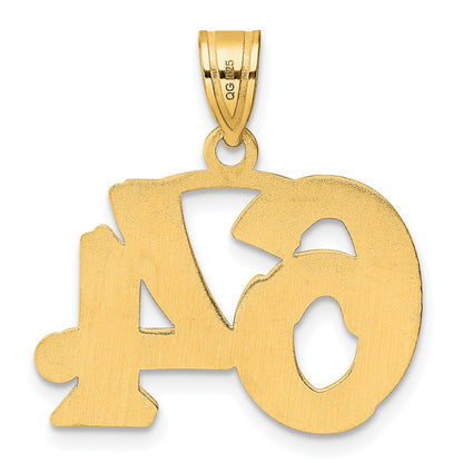 14k Yellow Gold Polished Etched Number 64 Pendant