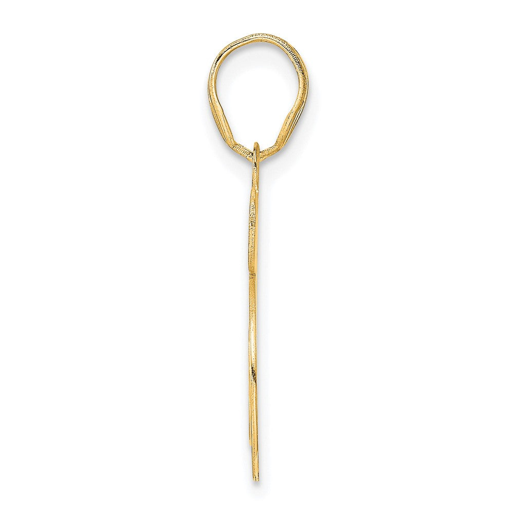 14k Yellow Gold Polished Etched Number 65 Pendant