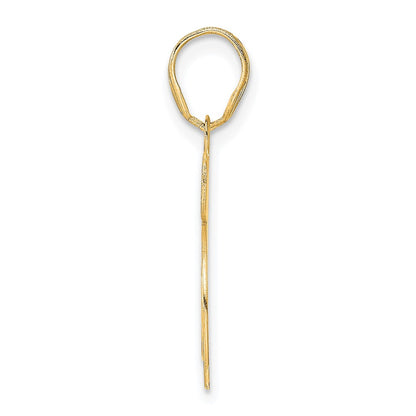 14k Yellow Gold Polished Etched Number 65 Pendant