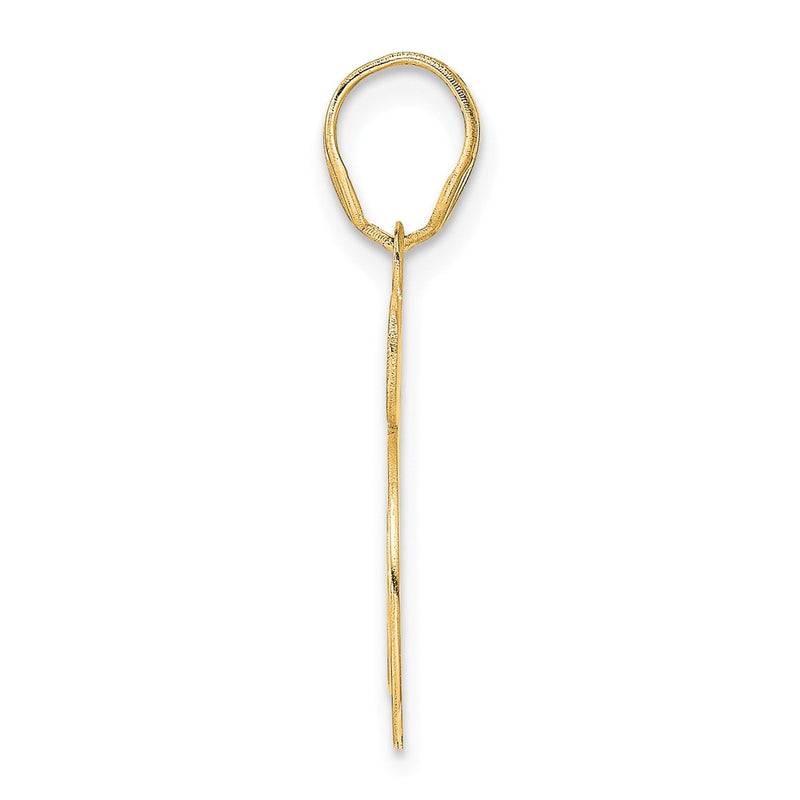 14k Yellow Gold Polished Etched Number 65 Pendant