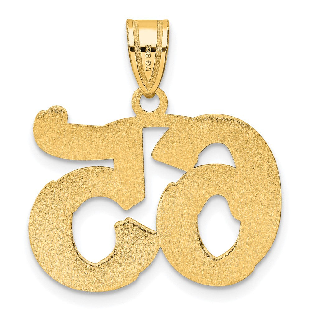 14k Yellow Gold Polished Etched Number 65 Pendant