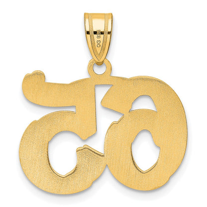 14k Yellow Gold Polished Etched Number 65 Pendant