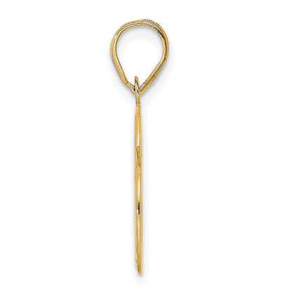 14k Yellow Gold Polished Etched Number 66 Pendant