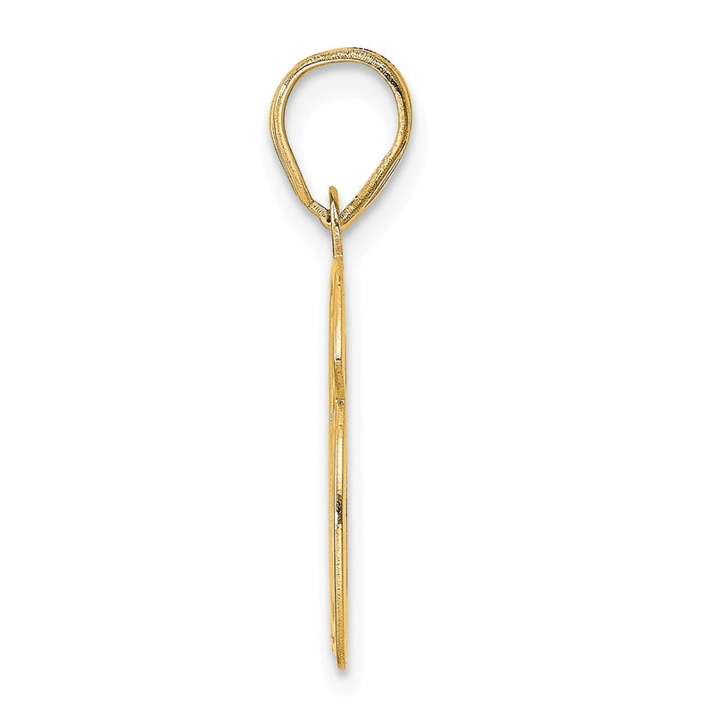 14k Yellow Gold Polished Etched Number 66 Pendant