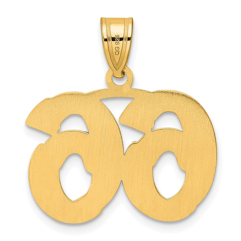 14k Yellow Gold Polished Etched Number 66 Pendant