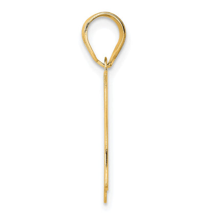 14k Yellow Gold Polished Etched Number 67 Pendant