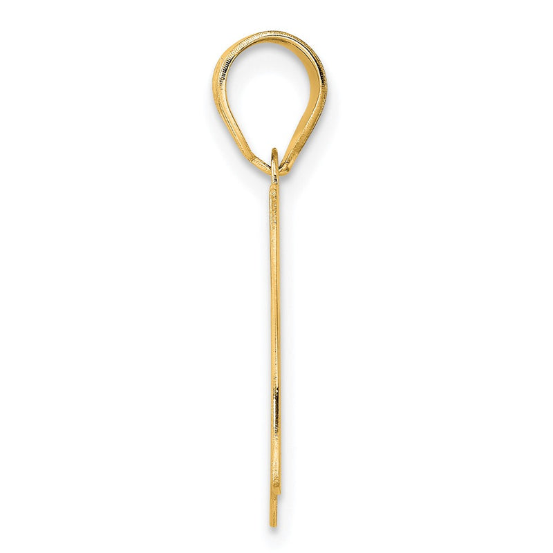 14k Yellow Gold Polished Etched Number 67 Pendant