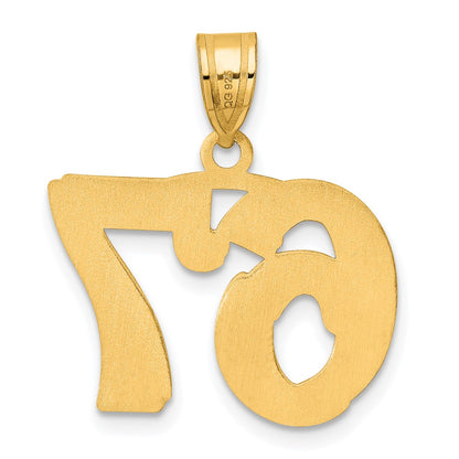 14k Yellow Gold Polished Etched Number 67 Pendant