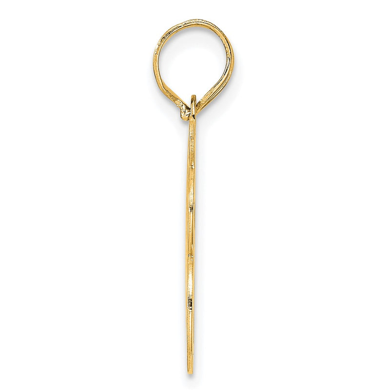 14k Yellow Gold Polished Etched Number 68 Pendant