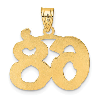 14k Yellow Gold Polished Etched Number 68 Pendant
