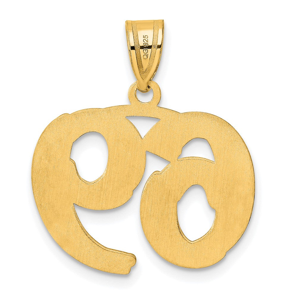 14k Yellow Gold Polished Etched Number 69 Pendant
