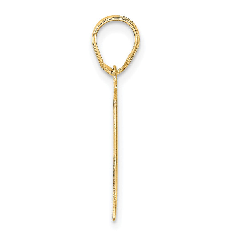 14k Yellow Gold Polished Etched Number 71 Pendant