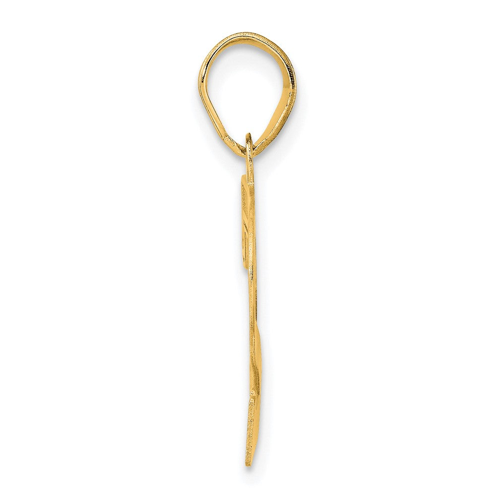 14k Yellow Gold Polished Etched Number 72 Pendant