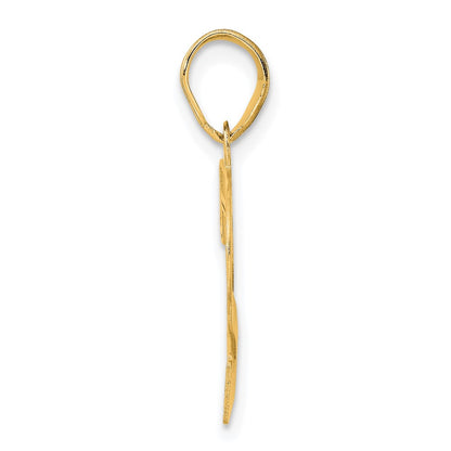 14k Yellow Gold Polished Etched Number 72 Pendant