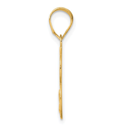 14k Yellow Gold Polished Etched Number 73 Pendant