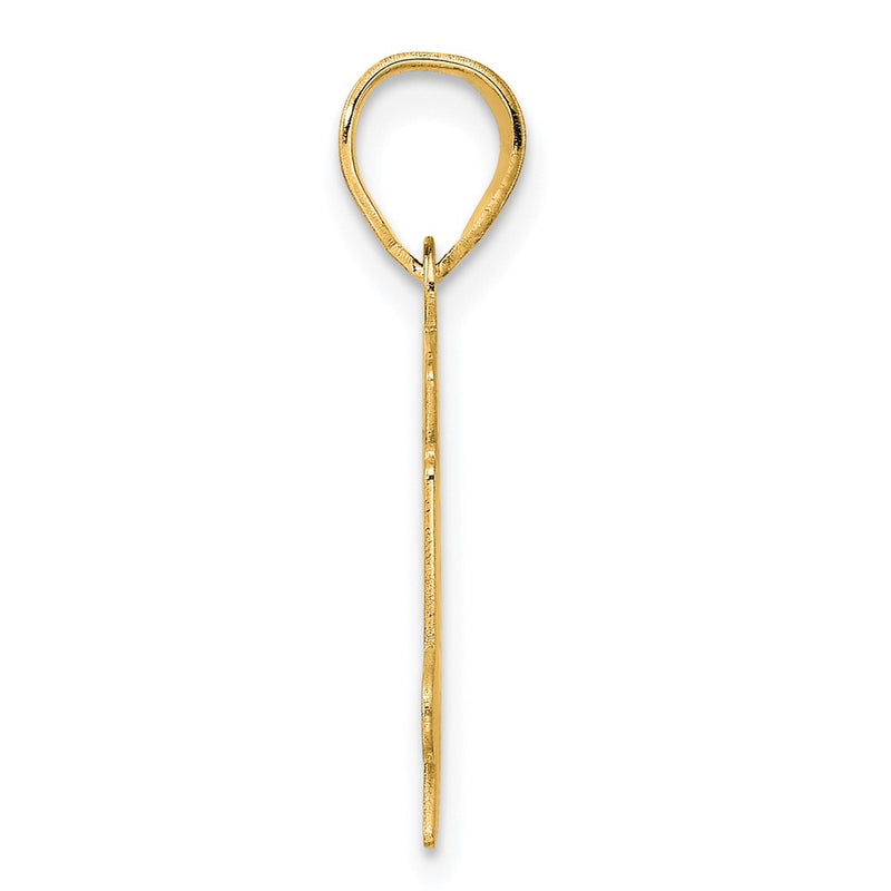 14k Yellow Gold Polished Etched Number 74 Pendant