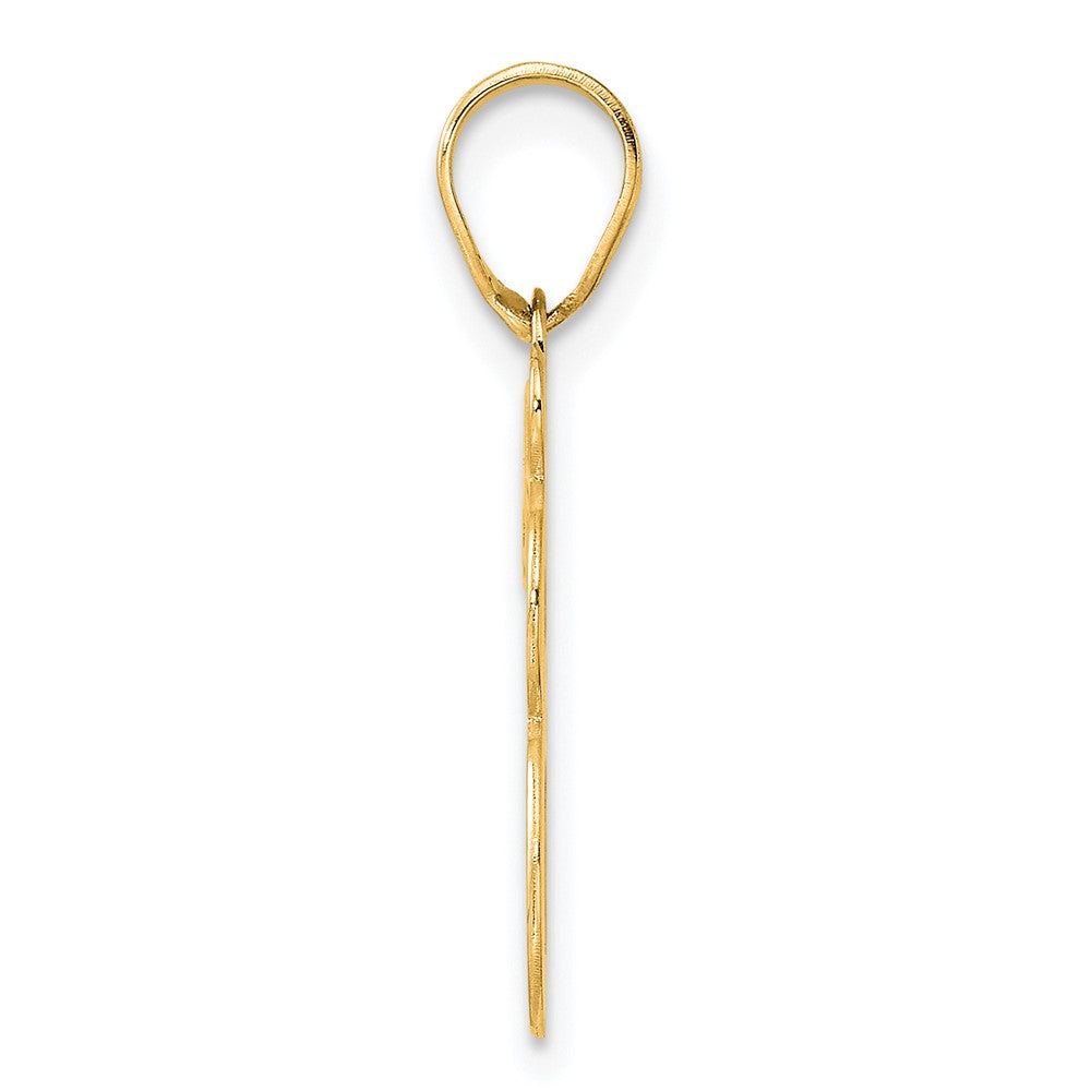 14k Yellow Gold Polished Etched Number 78 Pendant