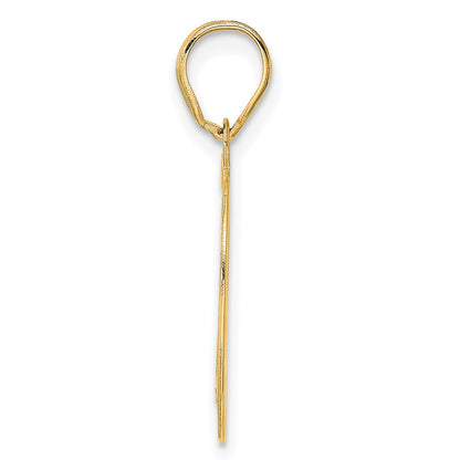 14k Yellow Gold Polished Etched Number 79 Pendant