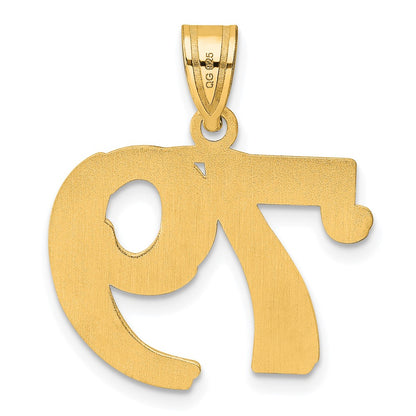 14k Yellow Gold Polished Etched Number 79 Pendant