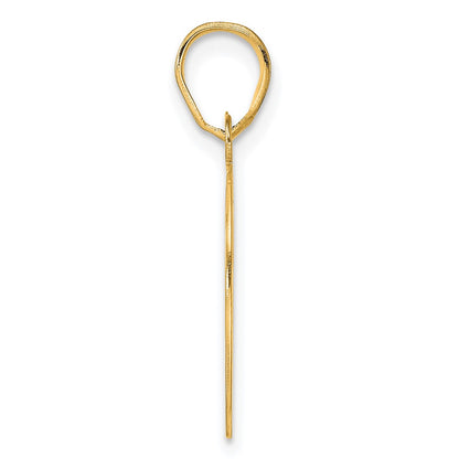 14k Yellow Gold Polished Etched Number 80 Pendant