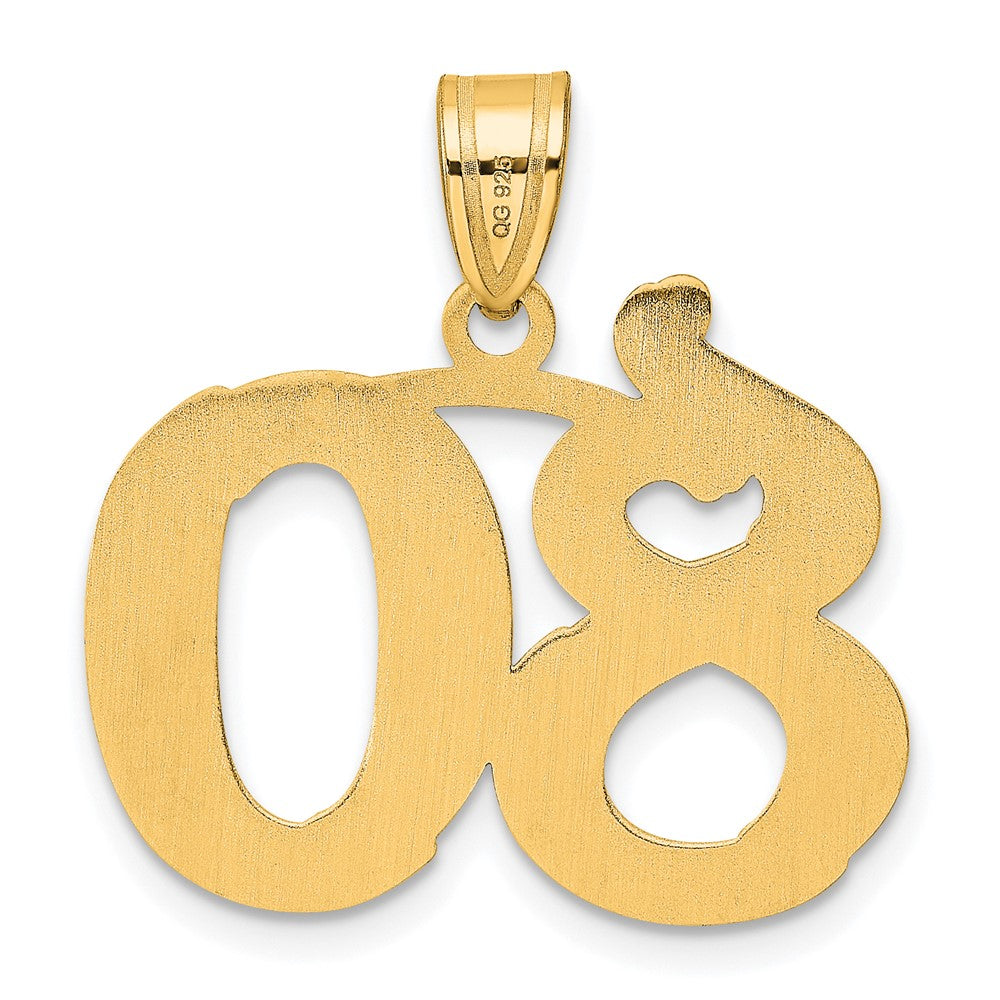14k Yellow Gold Polished Etched Number 80 Pendant