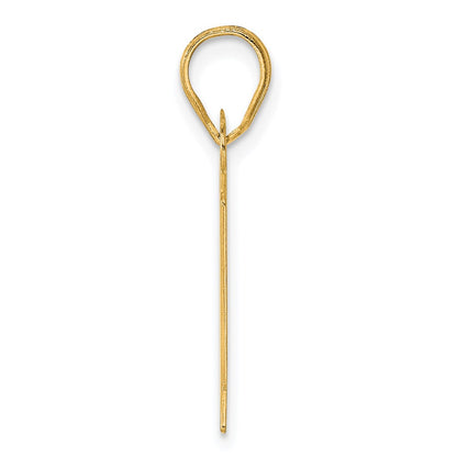14k Yellow Gold Polished Etched Number 81 Pendant