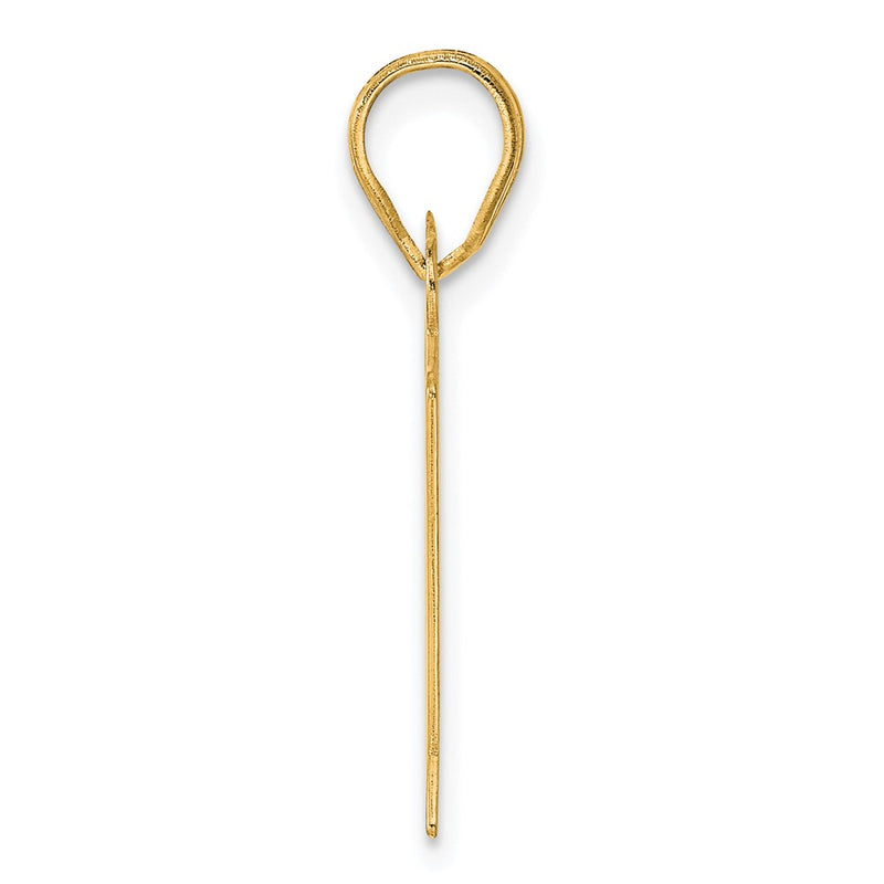 14k Yellow Gold Polished Etched Number 81 Pendant