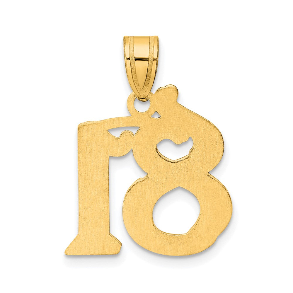 14k Yellow Gold Polished Etched Number 81 Pendant