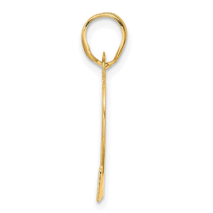 14k Yellow Gold Polished Etched Number 82 Pendant