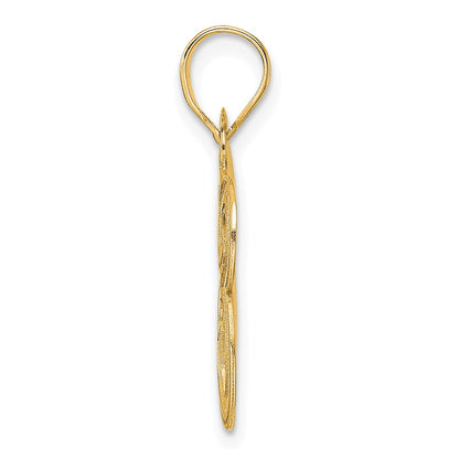 14k Yellow Gold Polished Etched Number 83 Pendant