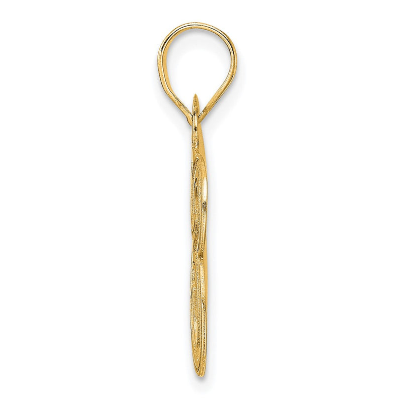 14k Yellow Gold Polished Etched Number 83 Pendant