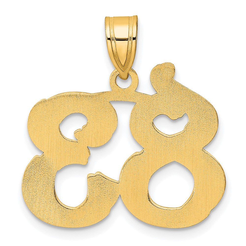 14k Yellow Gold Polished Etched Number 83 Pendant