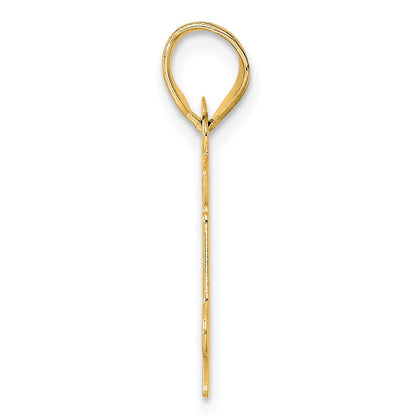 14k Yellow Gold Polished Etched Number 84 Pendant