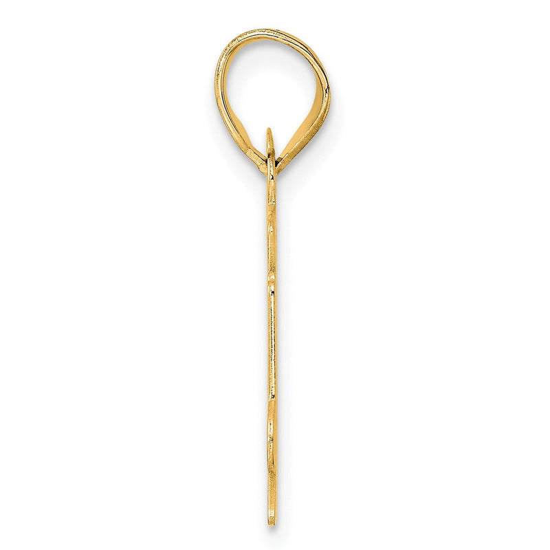 14k Yellow Gold Polished Etched Number 84 Pendant