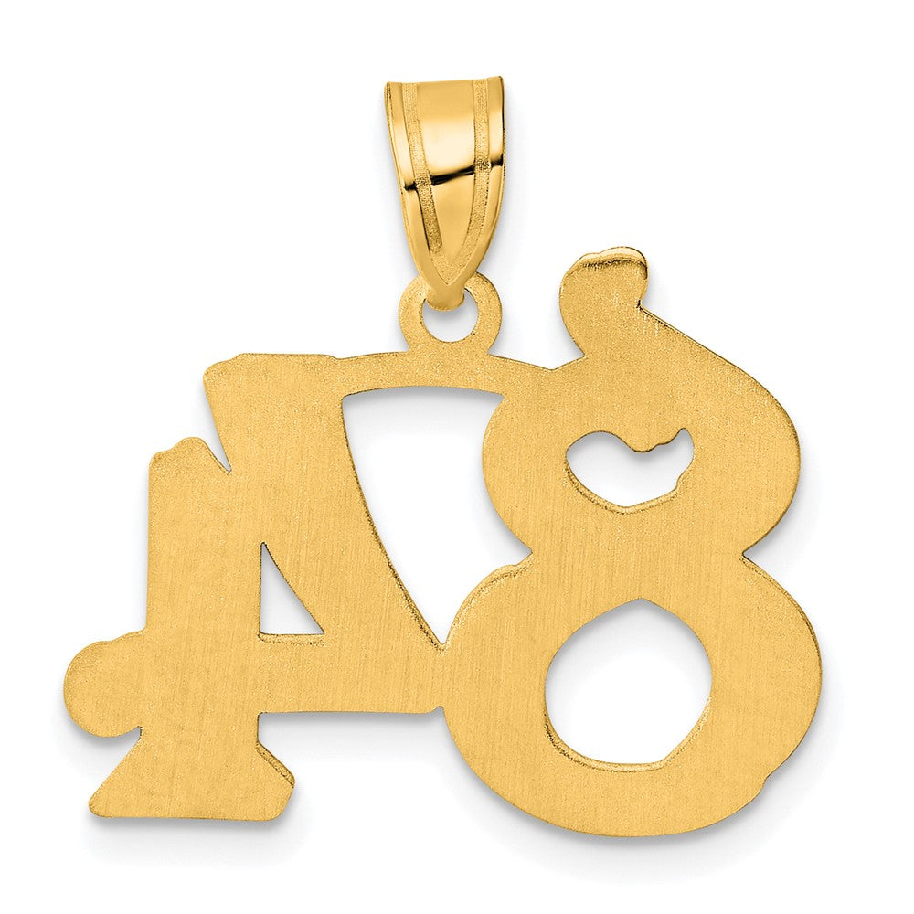 14k Yellow Gold Polished Etched Number 84 Pendant