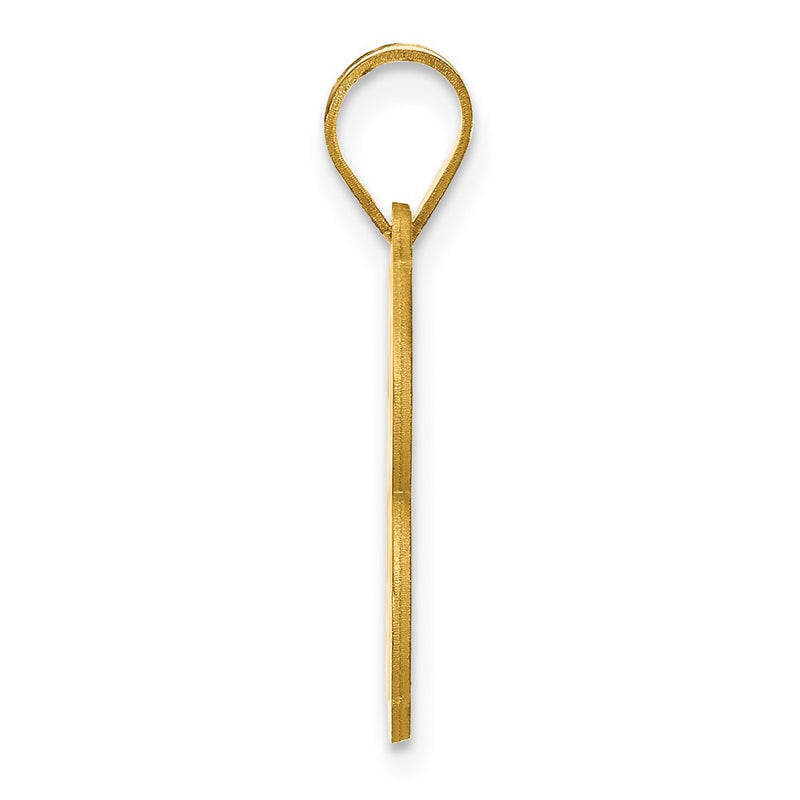 14k Yellow Gold Polished Etched Number 86 Pendant