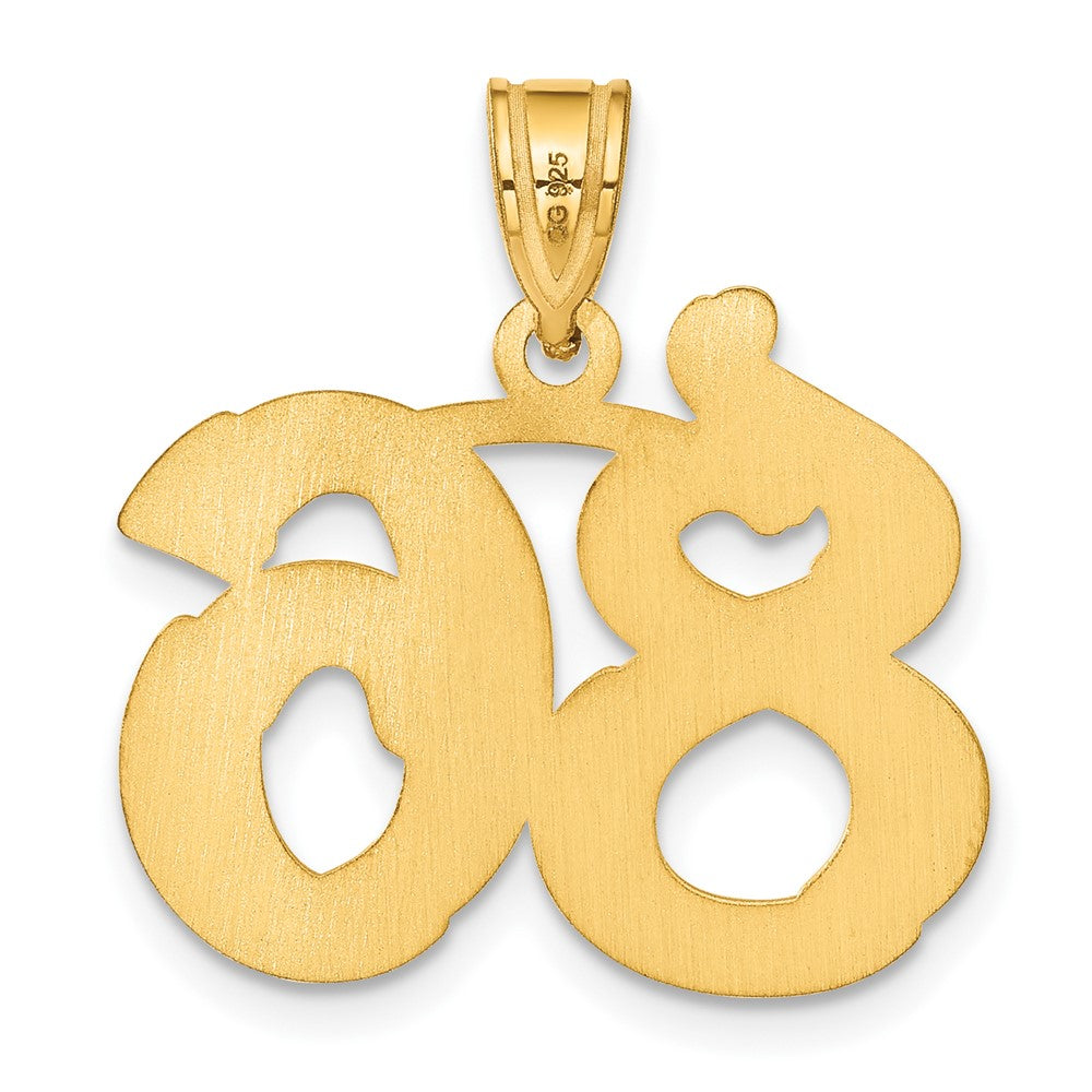 14k Yellow Gold Polished Etched Number 86 Pendant