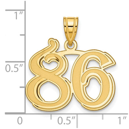 14k Yellow Gold Polished Etched Number 86 Pendant