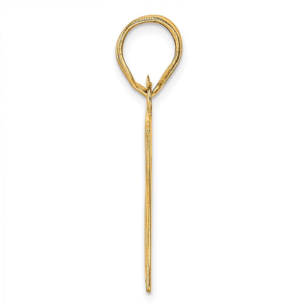 14k Yellow Gold Polished Etched Number 87 Pendant