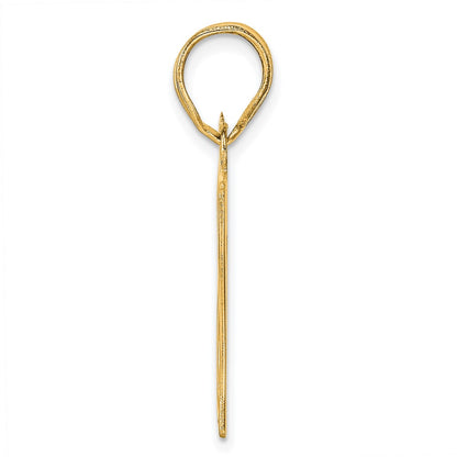 14k Yellow Gold Polished Etched Number 87 Pendant