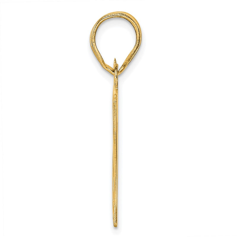 14k Yellow Gold Polished Etched Number 87 Pendant