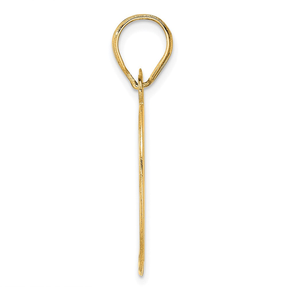 14k Yellow Gold Polished Etched Number 89 Pendant