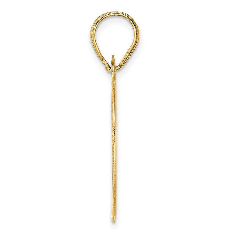 14k Yellow Gold Polished Etched Number 89 Pendant
