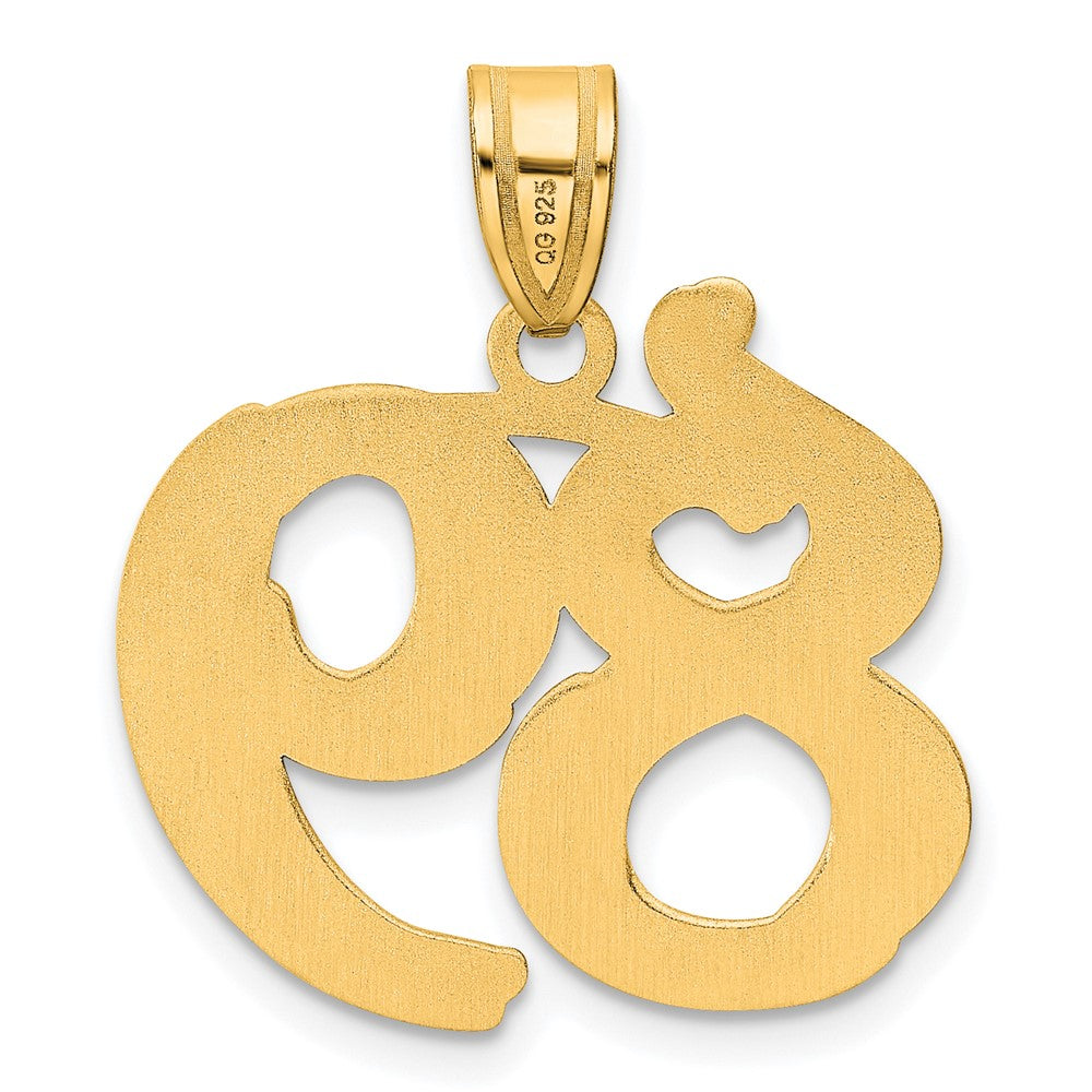14k Yellow Gold Polished Etched Number 89 Pendant