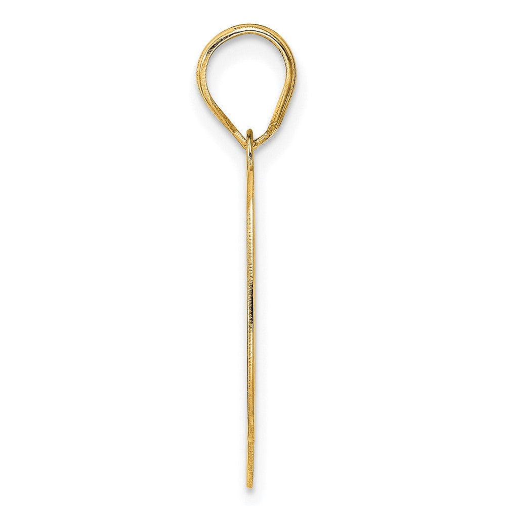 14k Yellow Gold Polished Etched Number 90 Pendant