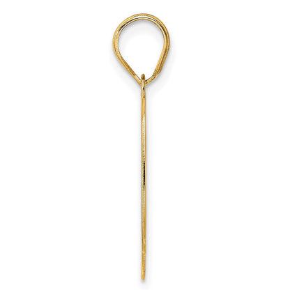 14k Yellow Gold Polished Etched Number 90 Pendant