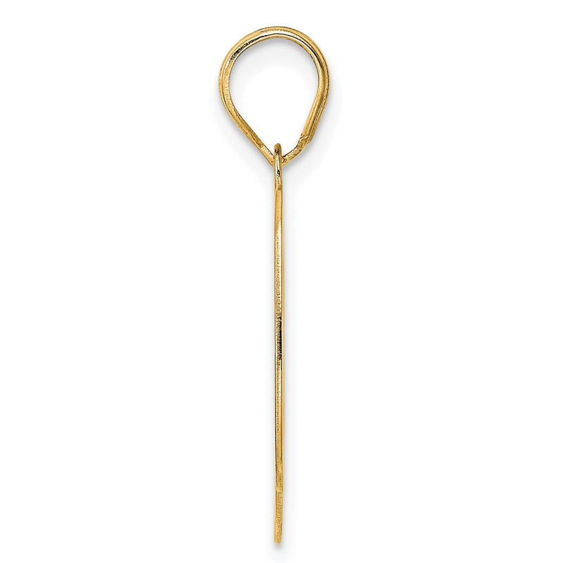 14k Yellow Gold Polished Etched Number 90 Pendant